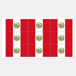 Patriotische Etiketten mit Peru-Flagge