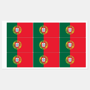 Patriotische Etiketten mit portugiesischer Flagge