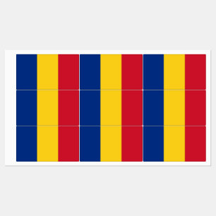 Patriotische Etiketten mit rumänischer Flagge