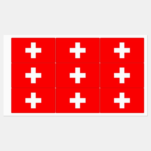 Patriotische Etiketten mit Schweizer Flagge (Blatt)