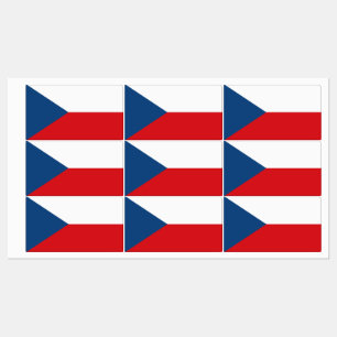 Patriotische Etiketten mit tschechischer Flagge