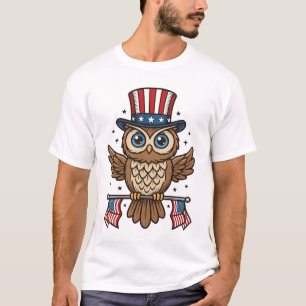 Patriotische Eule Vintage-Gravur Grafik_1 T-Shirt