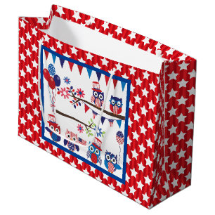 Patriotische Eulen Große Geschenktüte