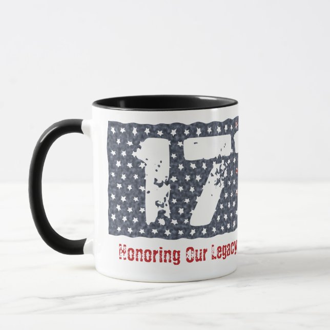 Patriotische Fahne 1776 beschädigt Tasse (Links)