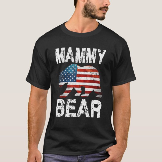 Patriotische Fahne aus Mammy Bear, Familie 4. J T-Shirt (Vorderseite)