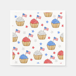 Patriotische Fahne Cupcakes Red White Blue Star Serviette