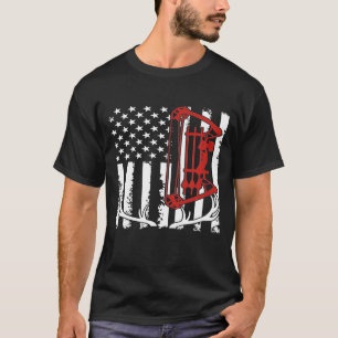 Patriotische Fahne Jagd Crossbow Bogenschütze Antl T-Shirt