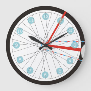 Patriotische Fahrrad-Rad-Uhr im Rot, im Weiß und Große Wanduhr