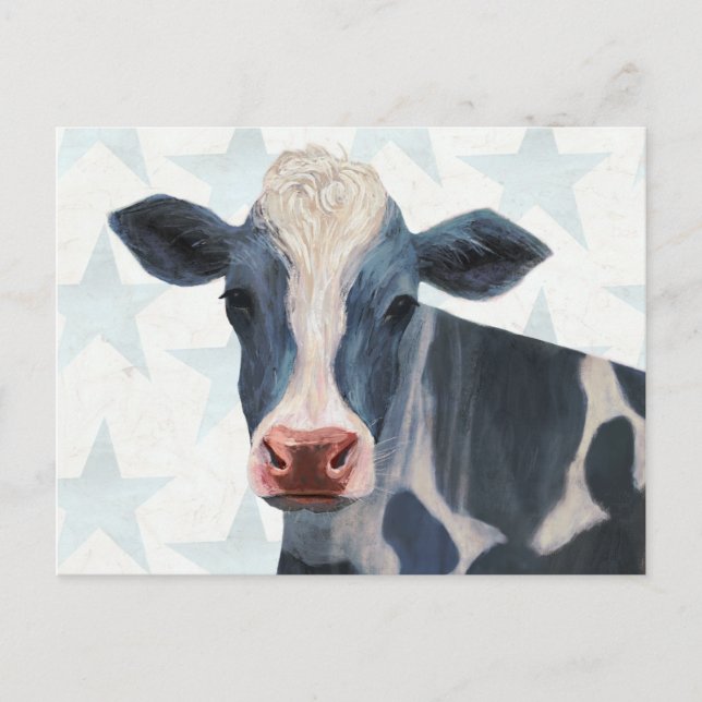 Patriotische Farm - Kuh Postkarte (Vorderseite)