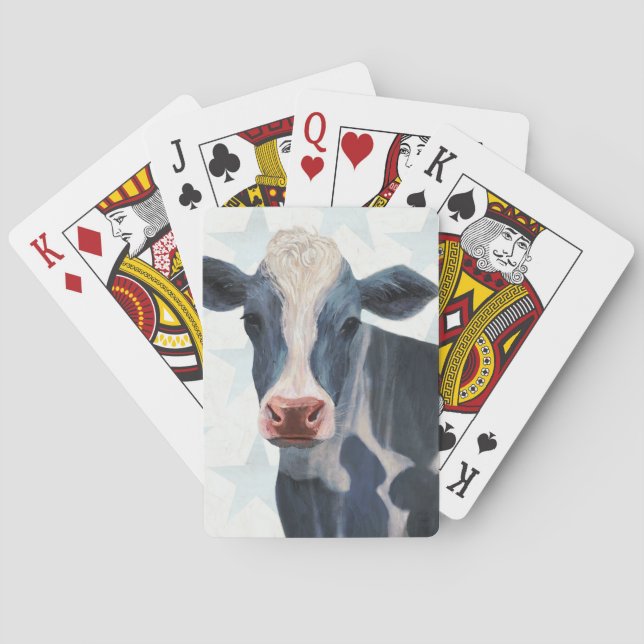 Patriotische Farm - Kuh Spielkarten (Rückseite)