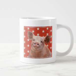Patriotische Farm - Schwein Jumbo-Tasse