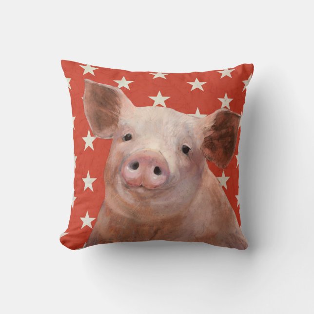 Patriotische Farm - Schwein Kissen (Vorderseite)