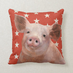 Patriotische Farm - Schwein Kissen