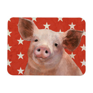 Patriotische Farm - Schwein Magnet