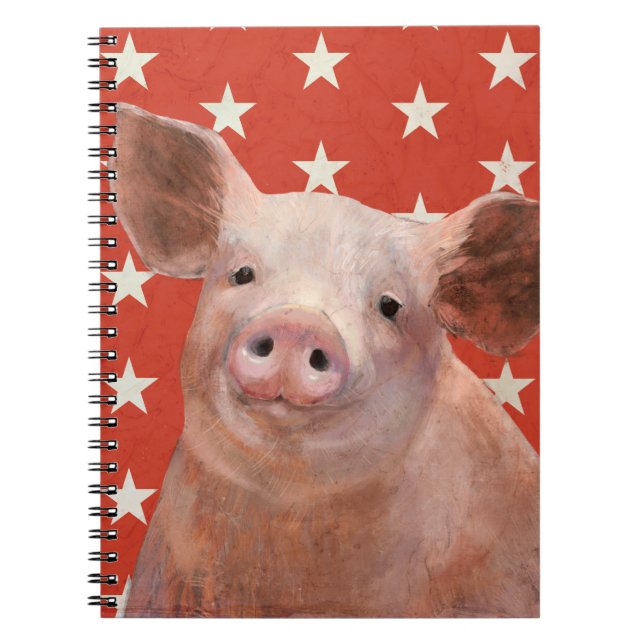 Patriotische Farm - Schwein Notizblock (Vorderseite)