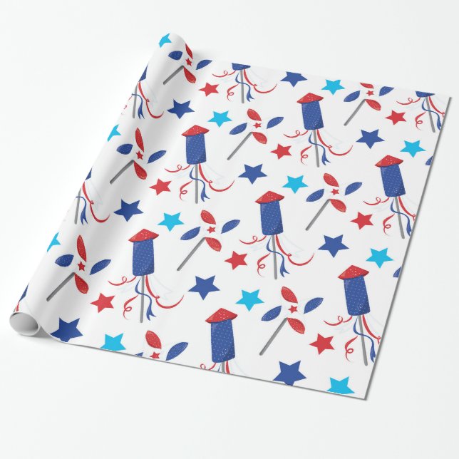 Patriotische Feuerwehr Geschenkpapier (Ungerollt)