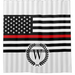 Patriotische Feuerwehrmann-Art-amerikanische Duschvorhang