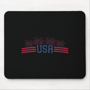 Patriotische Feuerwerke 4. Juli Amerikanische Flag Mousepad