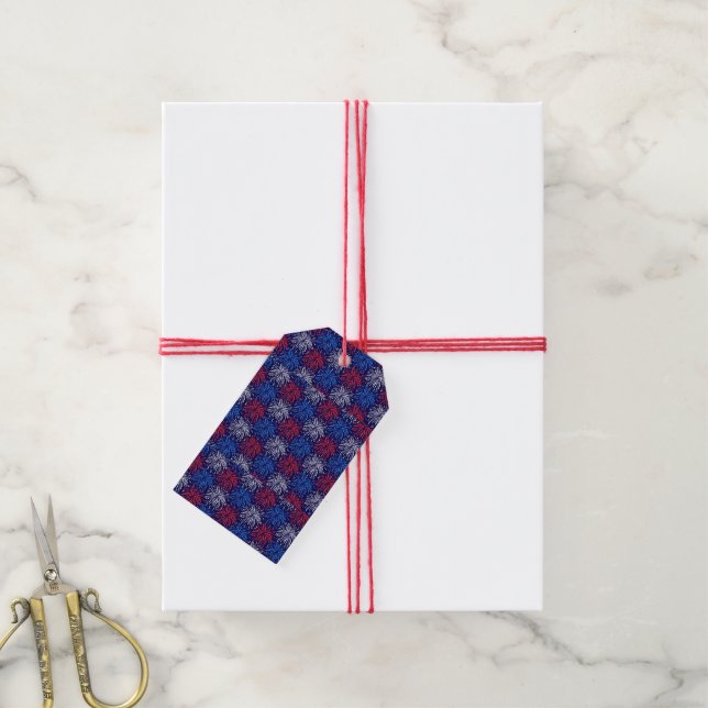 Patriotische Feuerwerke Geschenkanhänger (Mit Garn)