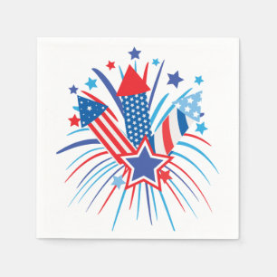 Patriotische Feuerwerke Papier Napkin Serviette