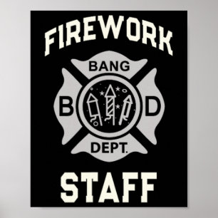 Patriotische Feuerwerkskräfte 4. Juli Crew Sicherh Poster