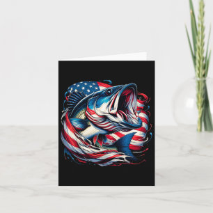 Patriotische Fischerei 4. Juli Männer Amerikanisch Karte