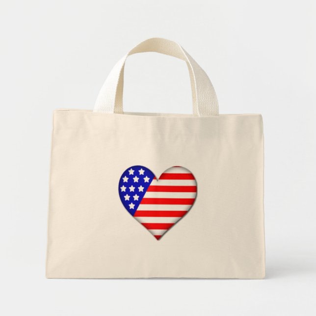Patriotische Flag Herztote Tasche (Vorne)
