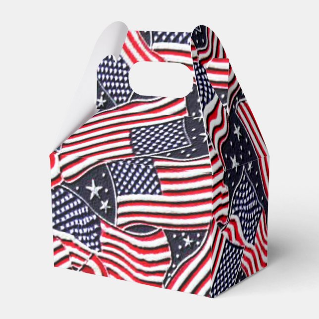 Patriotische Flag Holiday Gable Fevor Box Geschenkschachtel (Rückseite)