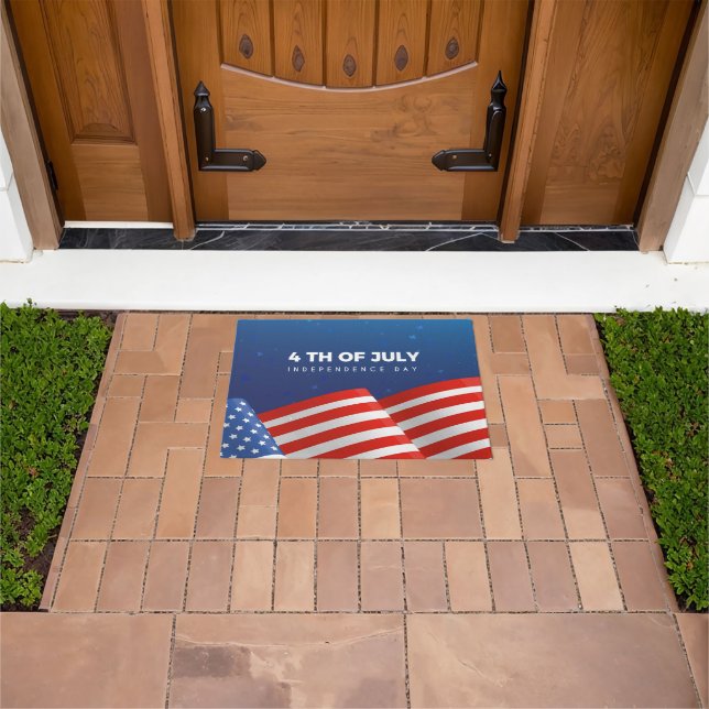 Patriotische Flagge 4. Juli Doormat Fußmatte (Außenbereich)