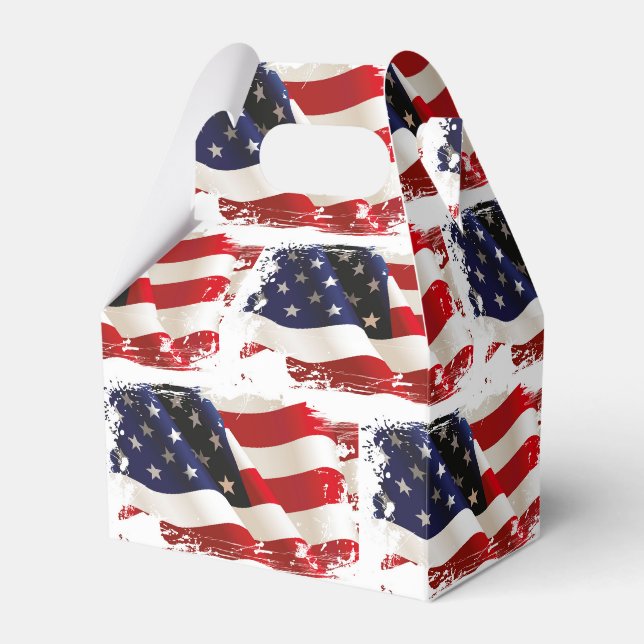 Patriotische Flagge 4. Juli Gastgeschenk Geschenkschachtel (Vorderseite)