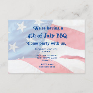 Patriotische Flagge 4. Juli-Party Einladung