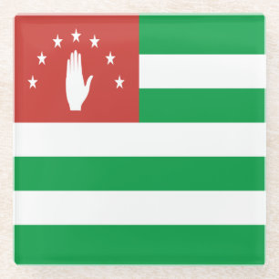 Patriotische Flagge Abchasiens Glasuntersetzer