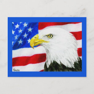 Patriotische Flagge, Adlerpostkarte - "amerikanisc Postkarte