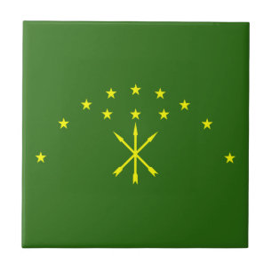 Patriotische Flagge Adygeas Fliese