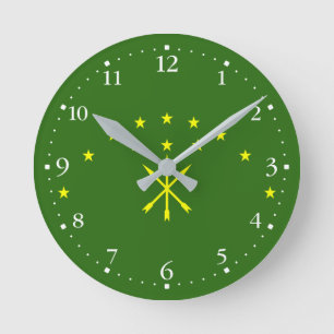 Patriotische Flagge Adygejas Runde Wanduhr