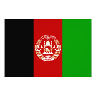 Patriotische Flagge Afghanistans Fotodruck