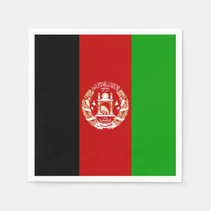 Patriotische Flagge Afghanistans Serviette
