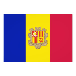 Patriotische Flagge Andorras Fotodruck