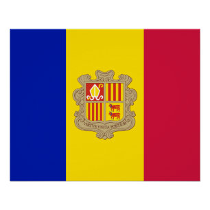 Patriotische Flagge Andorras Poster