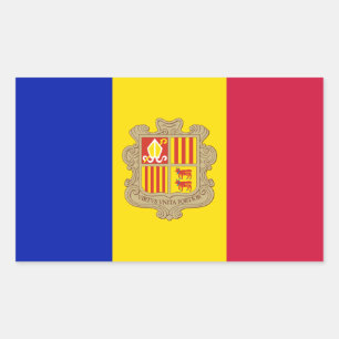 Patriotische Flagge Andorras Rechteckiger Aufkleber