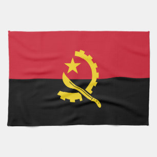 Patriotische Flagge Angolas Geschirrtuch