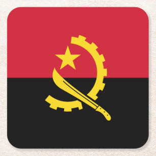 Patriotische Flagge Angolas Rechteckiger Pappuntersetzer