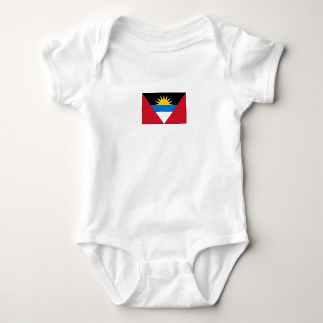 Patriotische Flagge Antigua und Barbuda Baby Strampler (Vorderseite)