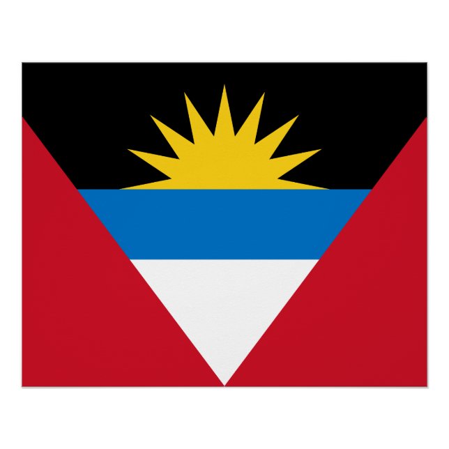 Patriotische Flagge Antigua und Barbuda Poster (Vorderseite)
