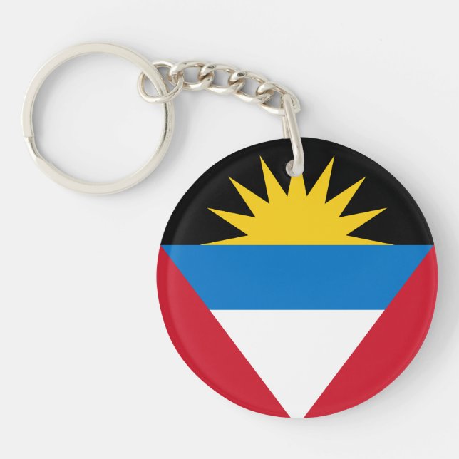Patriotische Flagge Antigua und Barbuda Schlüsselanhänger (Vorderseite)