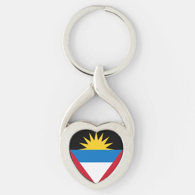 Patriotische Flagge Antigua und Barbuda Schlüsselanhänger (Vorderseite)