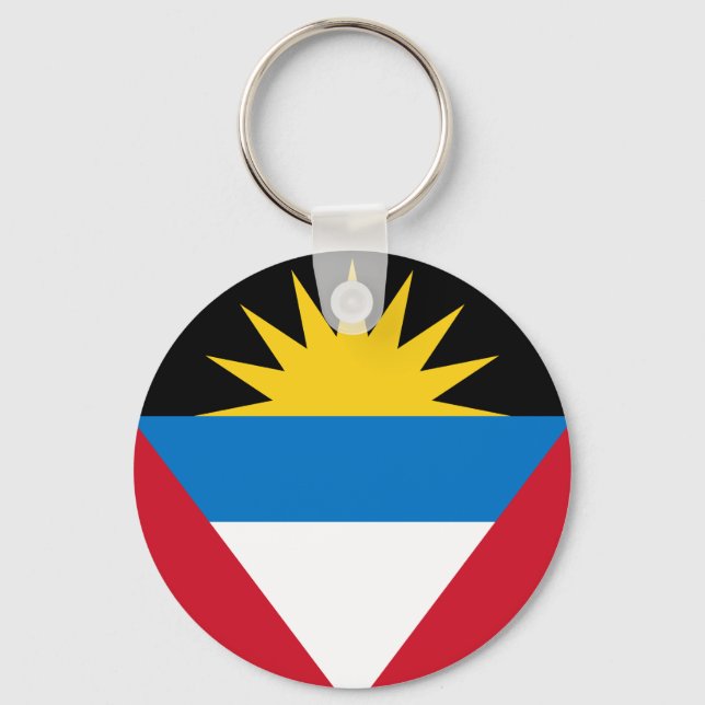 Patriotische Flagge Antigua und Barbuda Schlüsselanhänger (Vorderseite)