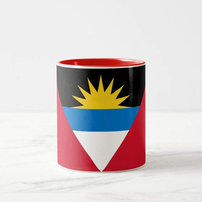 Patriotische Flagge Antigua und Barbuda Zweifarbige Tasse (Mittel)