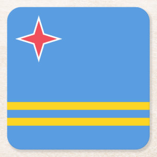 Patriotische Flagge Arubas Rechteckiger Pappuntersetzer