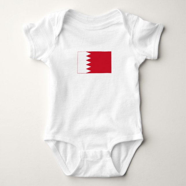 Patriotische Flagge Bahrain Baby Bodysuit Baby Strampler (Vorderseite)
